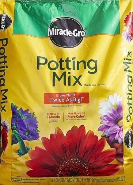 Potting soil mix hanging baskets