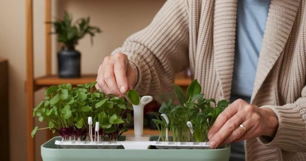 Click and Grow smart garden with self-watering plants suitable for elderly gardeners