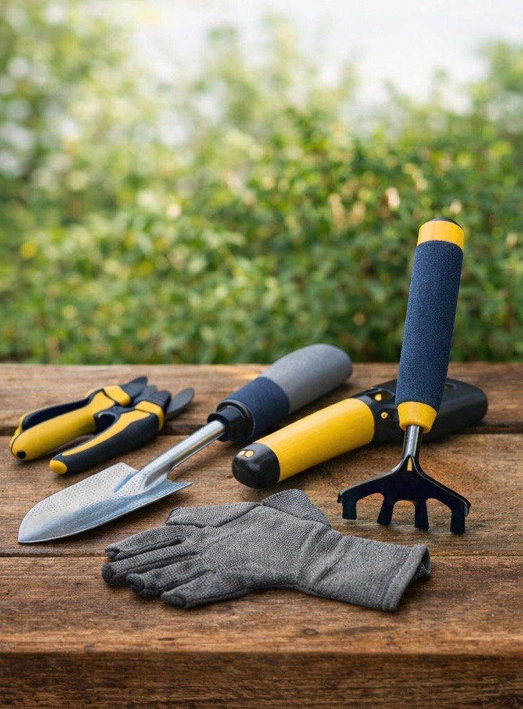 Gardening With Arthritis: How to Protect Your Joints and Keep Gardening 3 Gardening tools on wooden surface