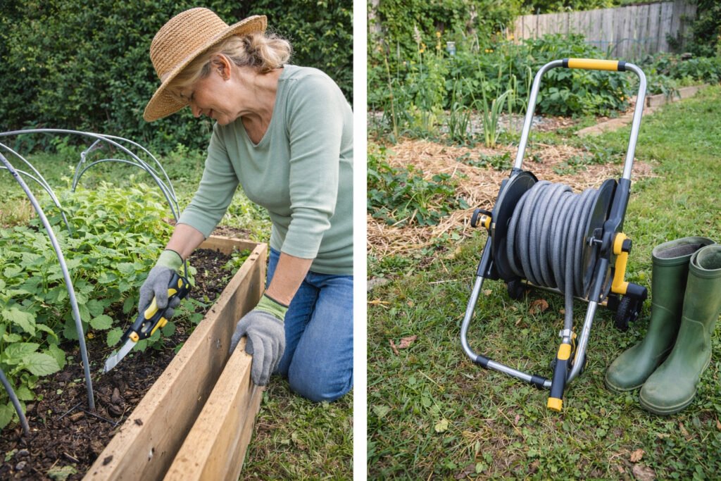 Gardening With Arthritis: How to Protect Your Joints and Keep Gardening 6 Gardener tending to vegetable bed.
